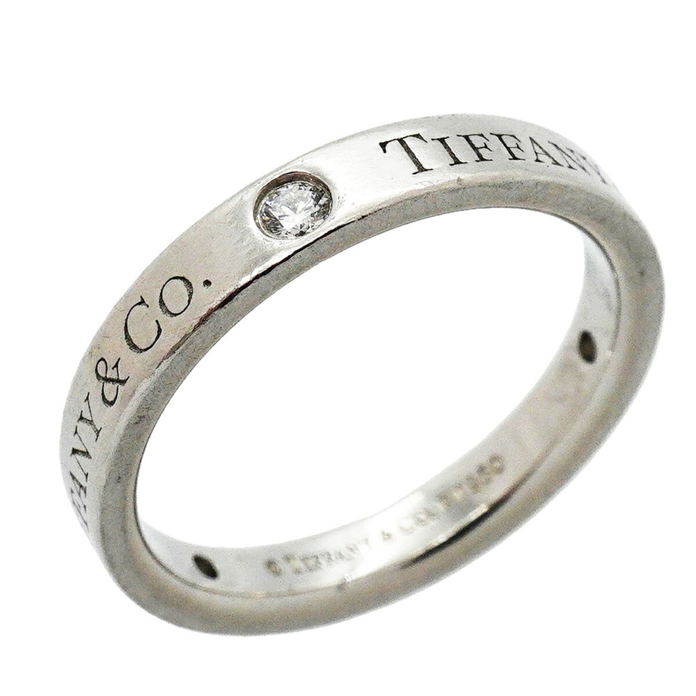 Tiffany & Co. Flat Band Ring, Pt950 Platinum, Diamond, Size 10, Women's, P355...